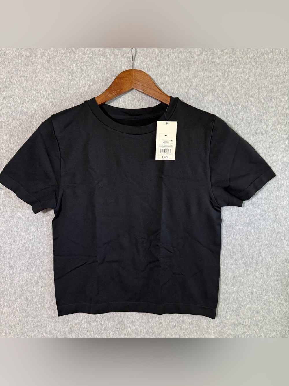 a new day Black Crop Tee - Short Sleeve Crew
